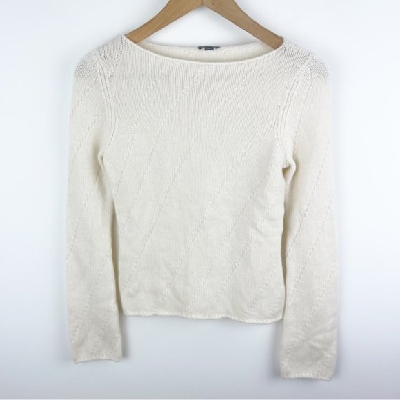 Ann Taylor 100%‎ Silk Knit Cream Sweater Size Extra Small - Picture 1 of 7